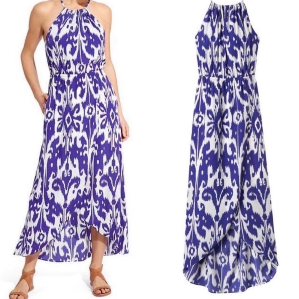 Athleta Ikat Bloom Ripple Maxi Dress Size Small